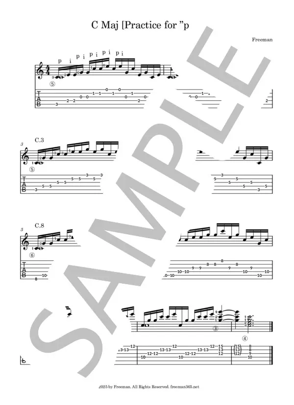 Classical Guitar Practice Mini Etude Sheet Sample