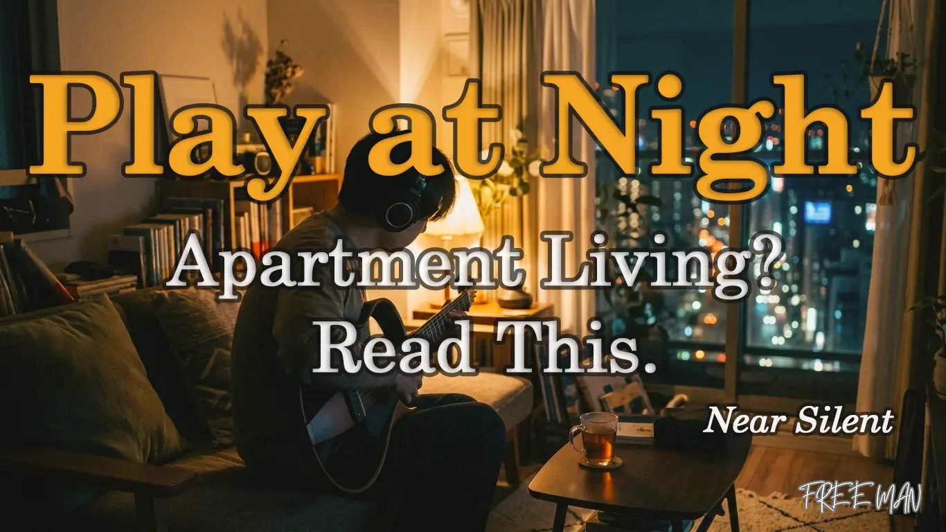 Practicing a silent classical guitar at night