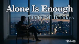 A man playing a classical guitar alone in a quiet room after sunset, enjoying music in peaceful solitude.