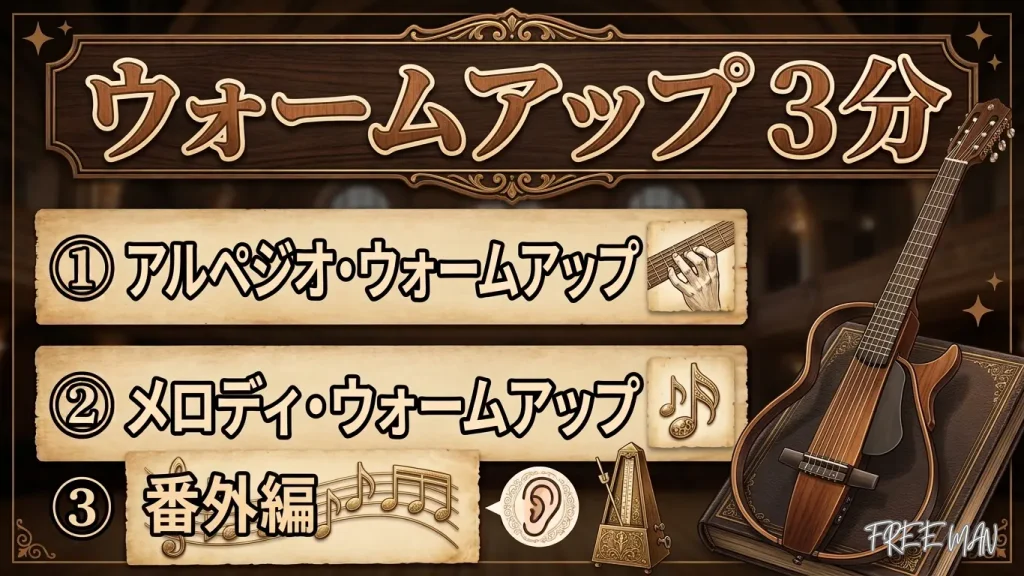 15分練習設計図｜ウォームアップパート3点の解説